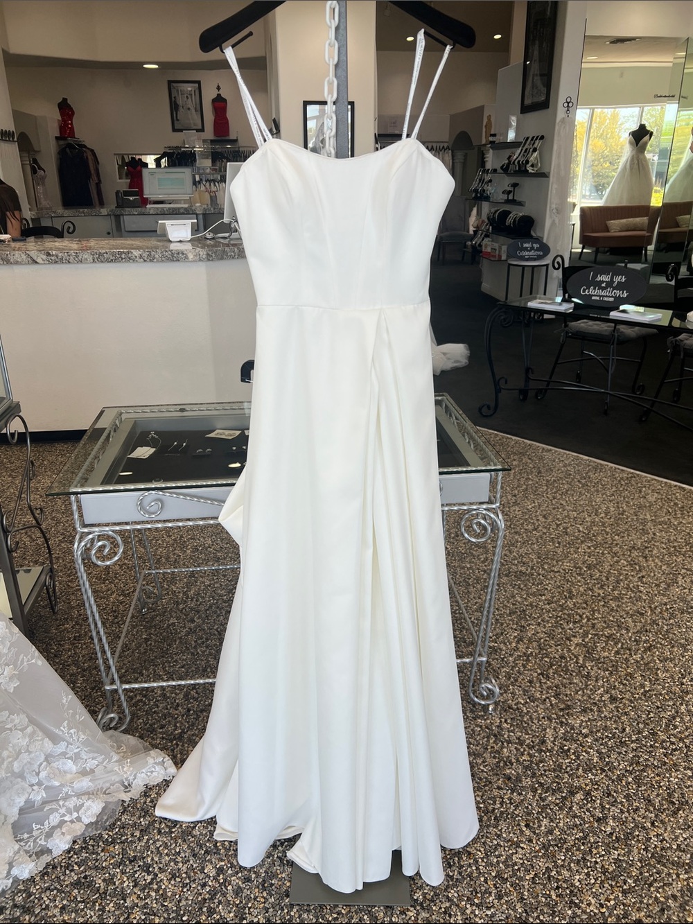 Elegant satin wedding gown
